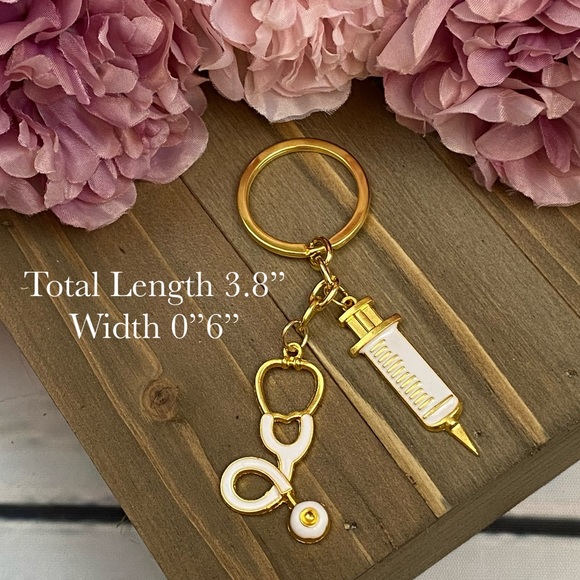 Nurses Keychain with Syringe & Charms - Picture 9 of 16